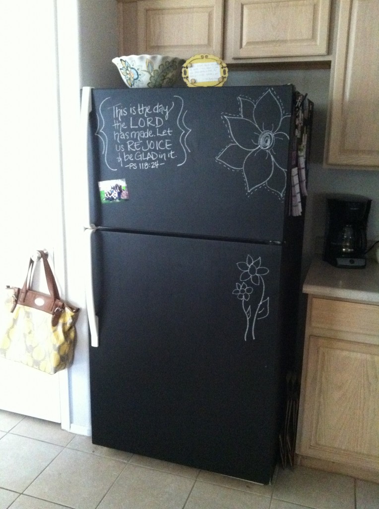 chalkboard paint fridge