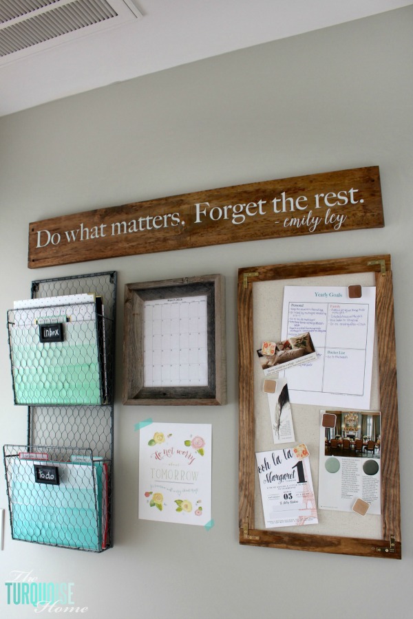 Don't let paper overrun your life!! How to Tame the Paper Clutter: Industrial Farmhouse Command Center | TheTurquoiseHome.com