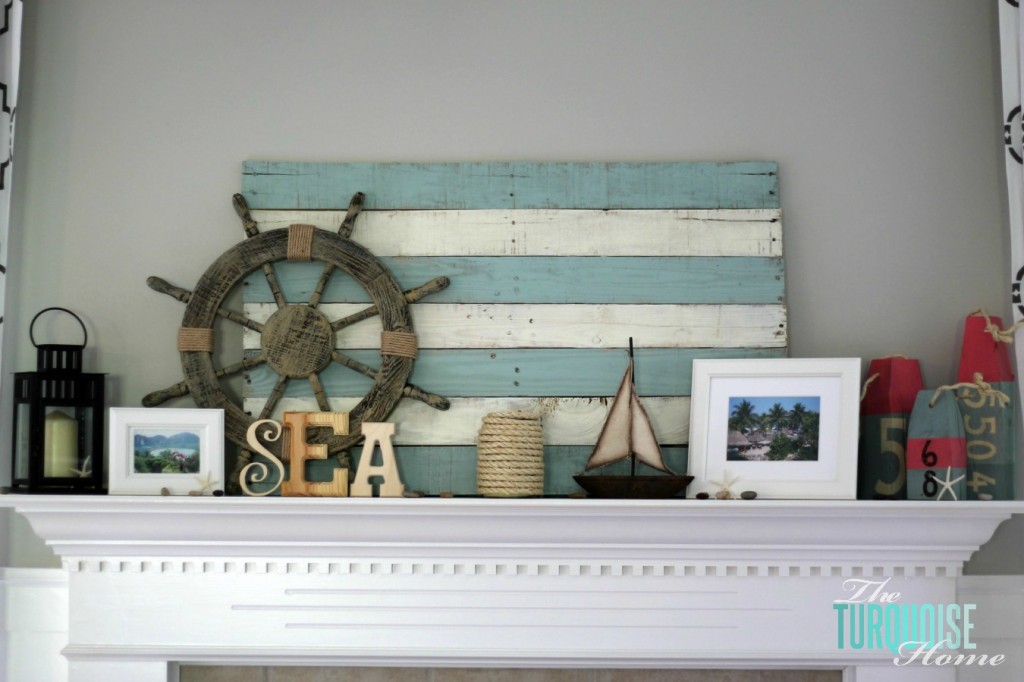 Lake Themed Summer Mantel {Reveal} | The Turquoise Home
