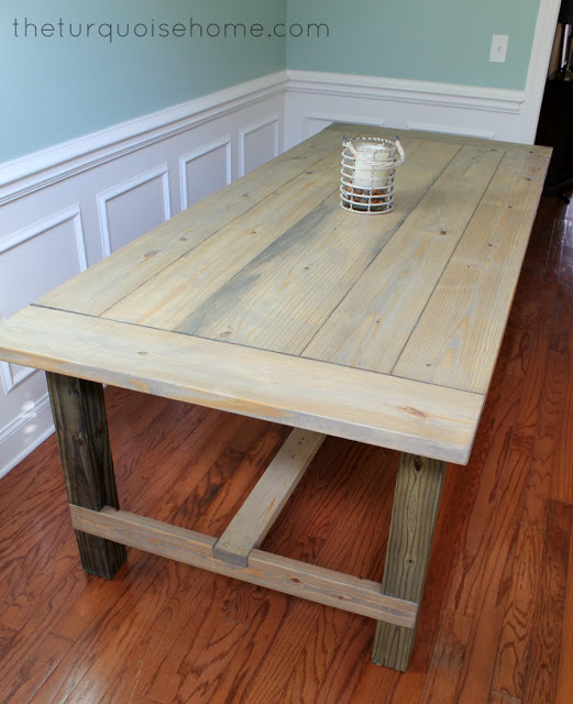  DIY  Farmhouse  Table  for less than 100 The Turquoise Home