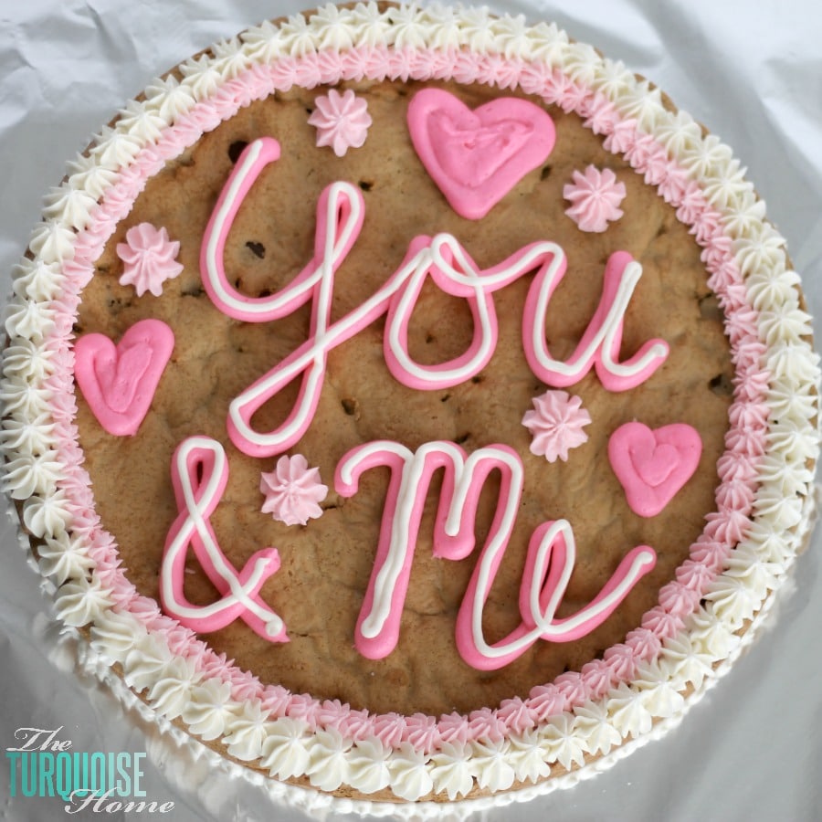 Chocolate Chip Cookie Cake Valentine's Day | The Turquoise Home