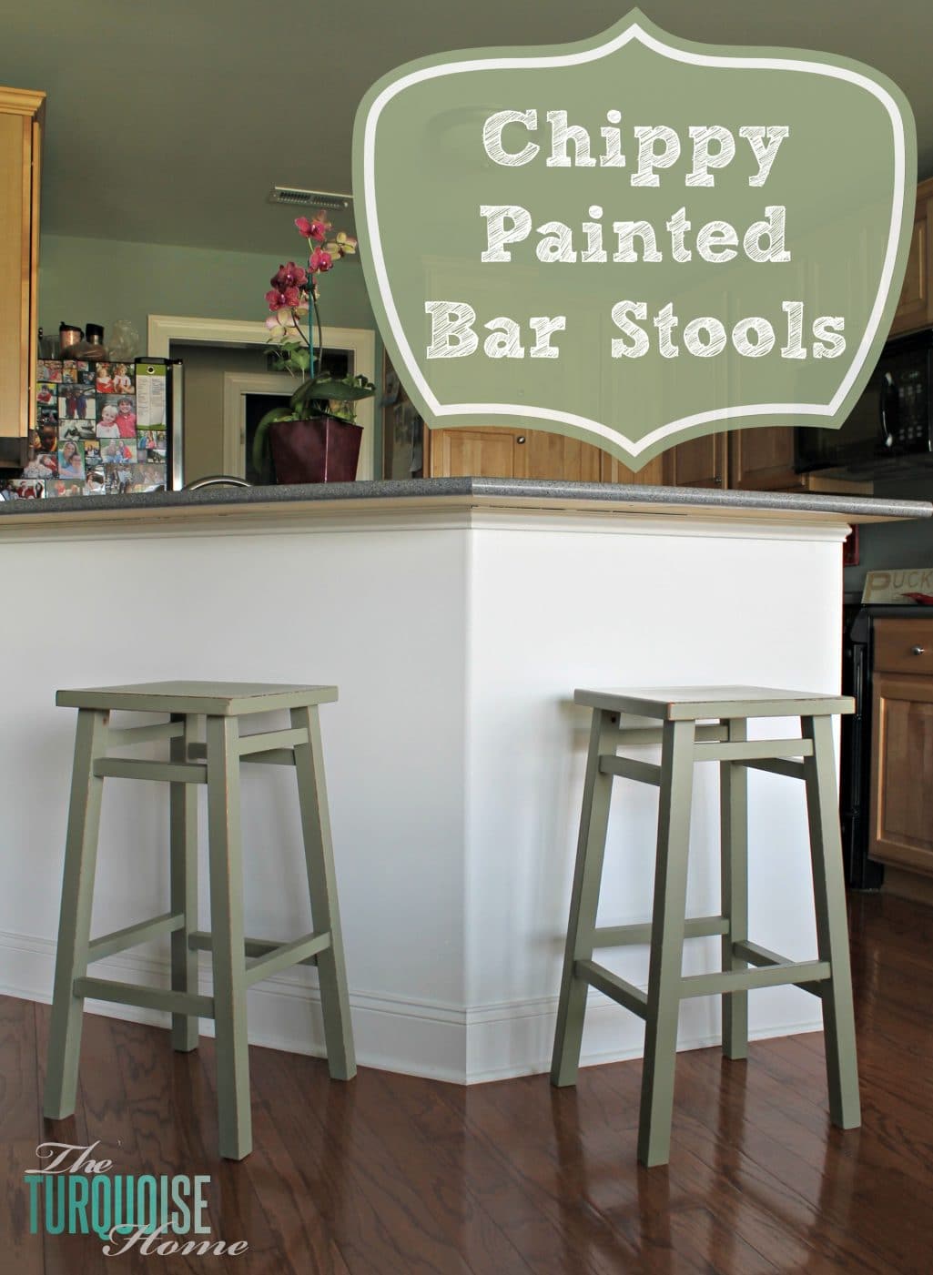 Chippy Painted Bar Stools | The Turquoise Home