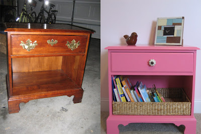 A’s Room: Hot Pink Night Stand Makeover!