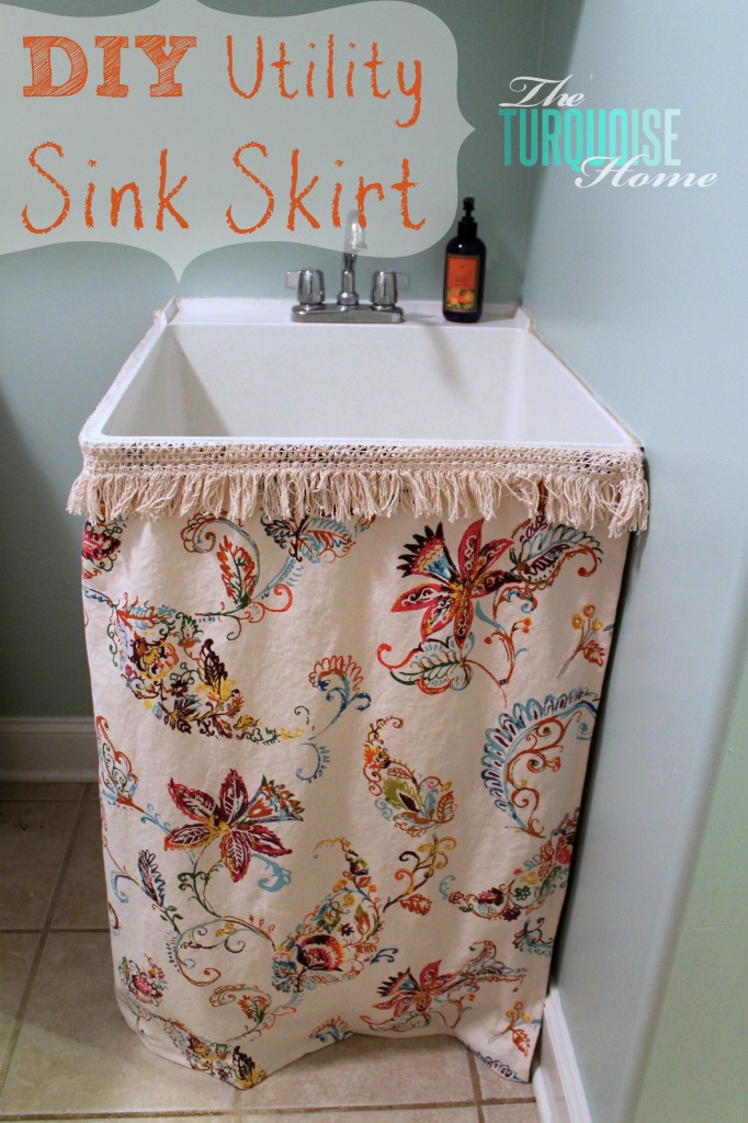 How To Make A Utility Sink Skirt The Turquoise Home