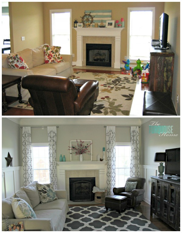 Living Room Reveal Before and After