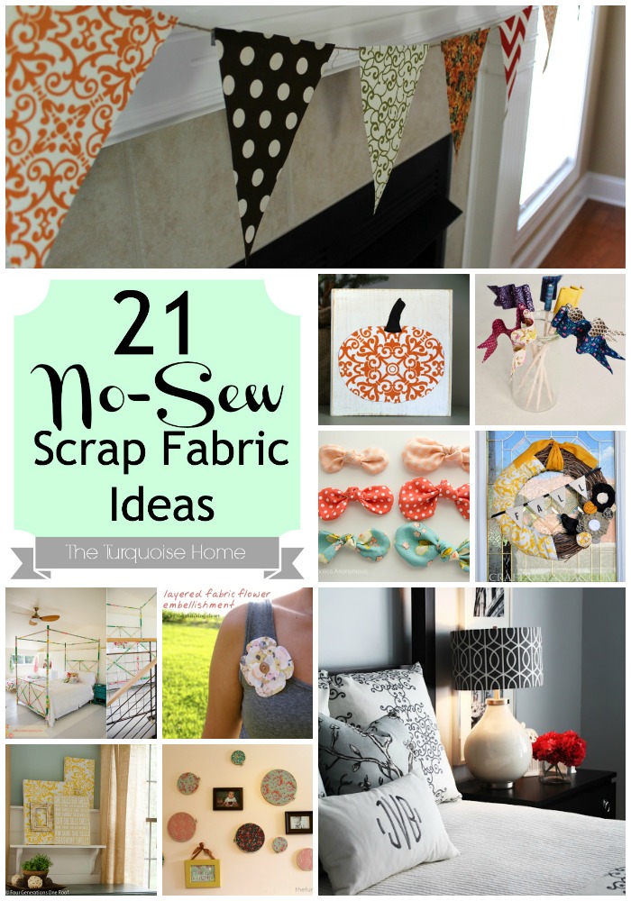 21 No-Sew Fabric Scrap Ideas {Roundup}