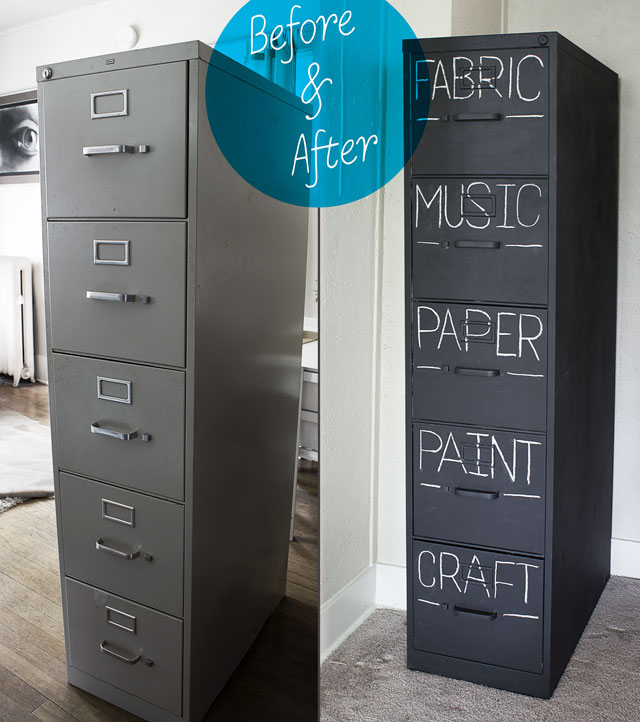 Chalkboard Painted Filing Cabinet