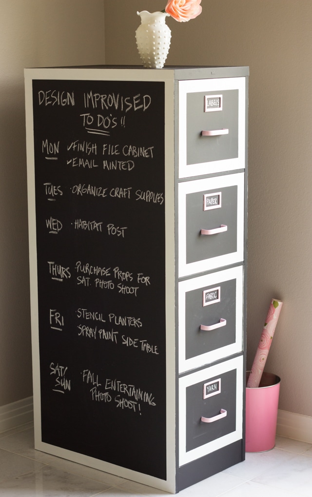Chalkboard Painted Filing Cabinet