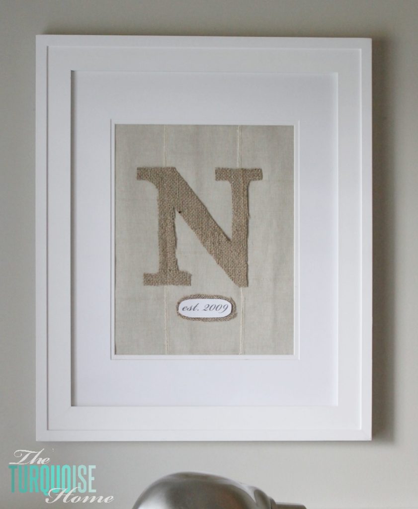 DIY Framed Burlap Monogram