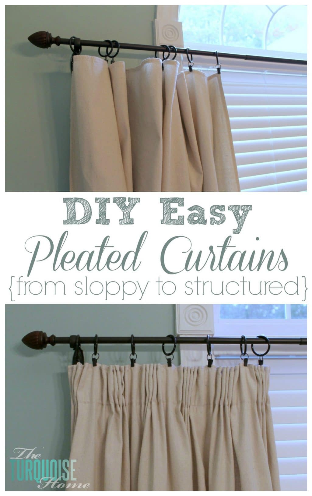 DIY Easy Pleated Curtains {from sloppy to structured}