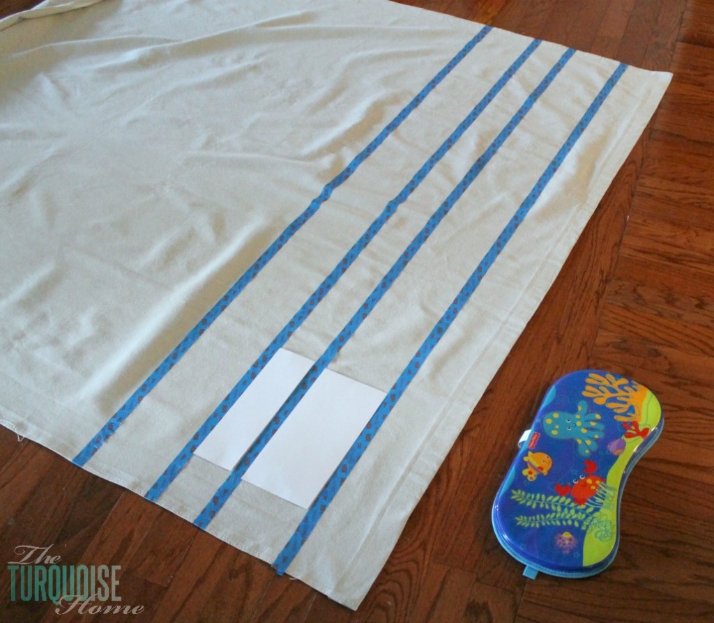 DIY Painted Drop Cloth Curtains | TheTurquoiseHome.com