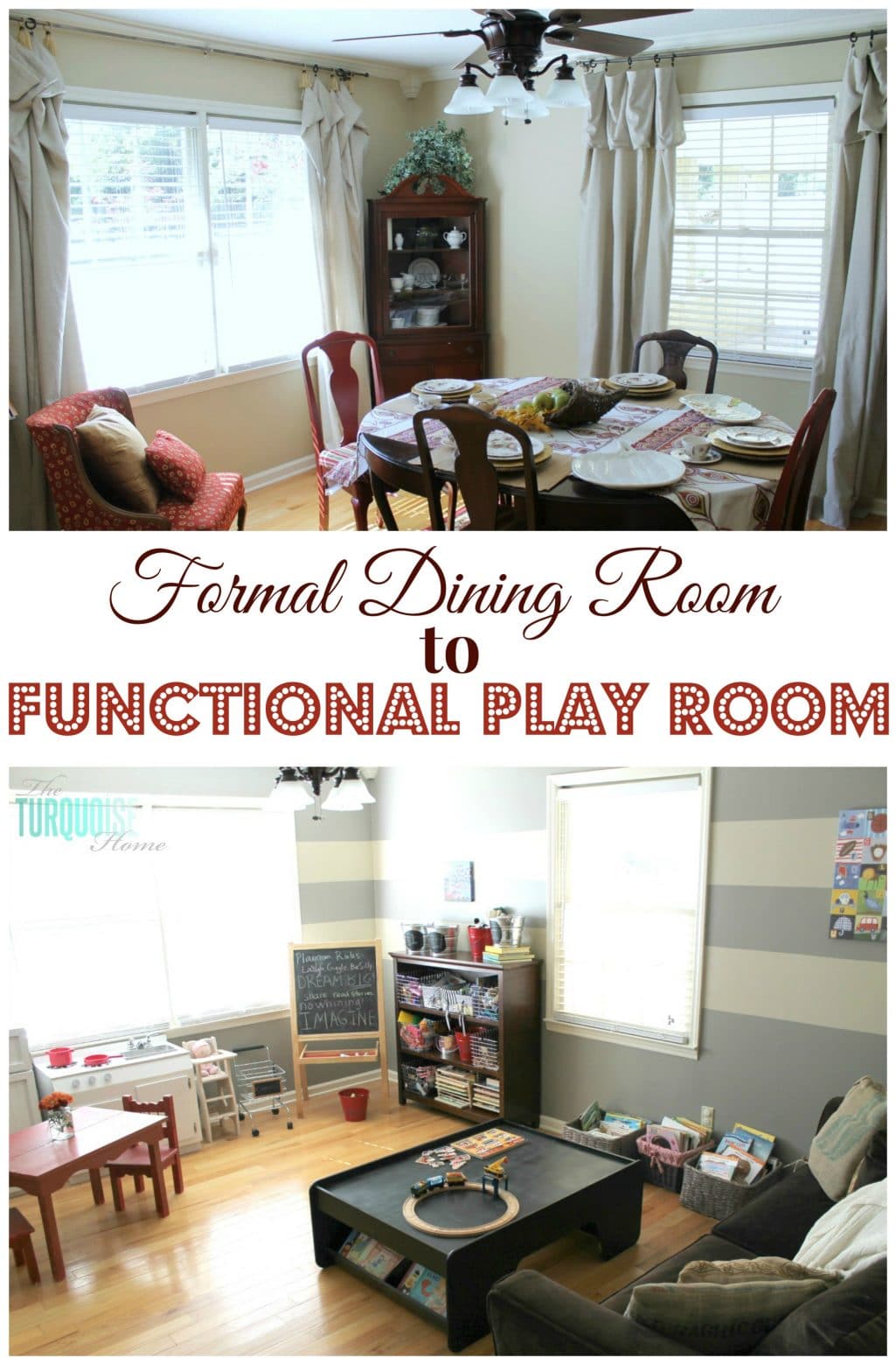 Formal Dining Room to Functional Play Room