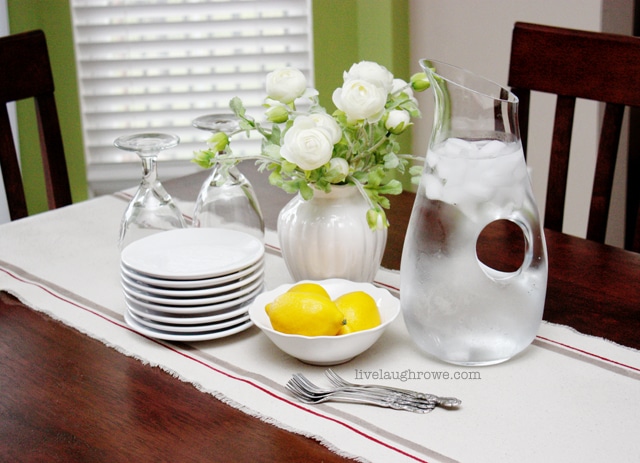 Stenciled Drop Cloth Table Runner