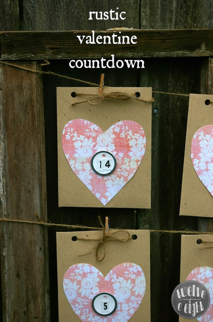 DIY Rustic Valentine Countdown Calendar