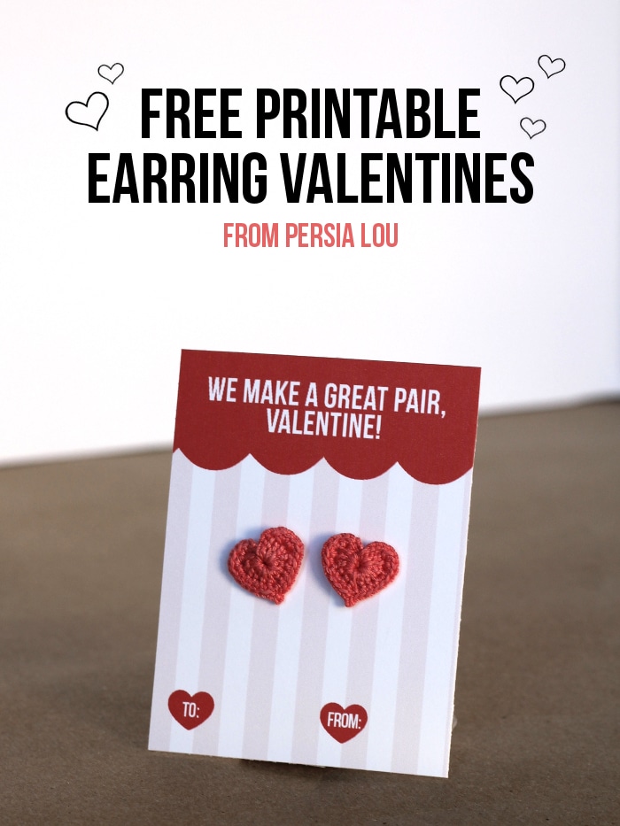 Free Printable Earring Valentines