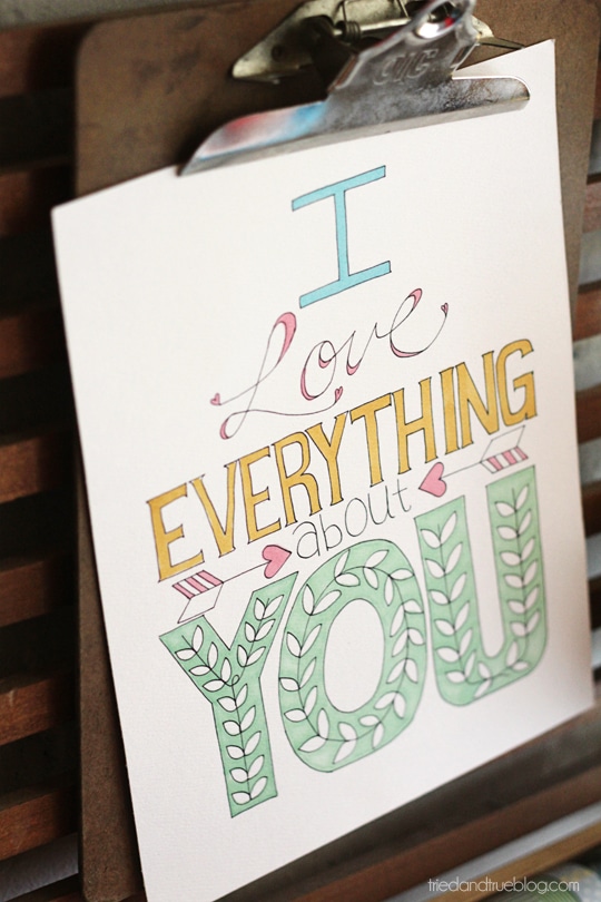 I Love Everything Coloring Printable