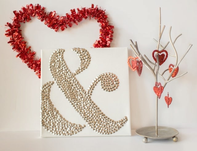 Valentine Ampersand Thumbtack Art