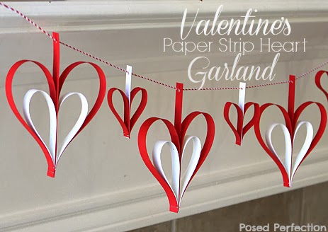 Valentine's Paper Strip Heart Garland