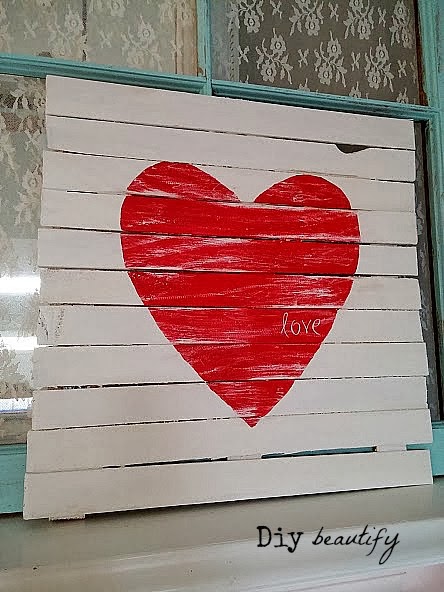 Wood Shims Mini Pallet Valentine's Day Sign