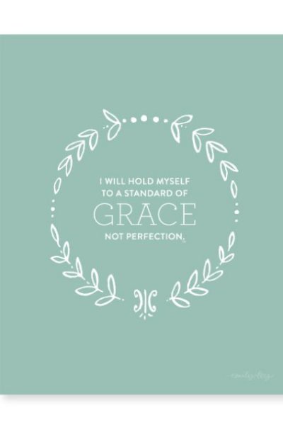 I will hold myself to a standard of grace, not perfection. - Emily Ley
