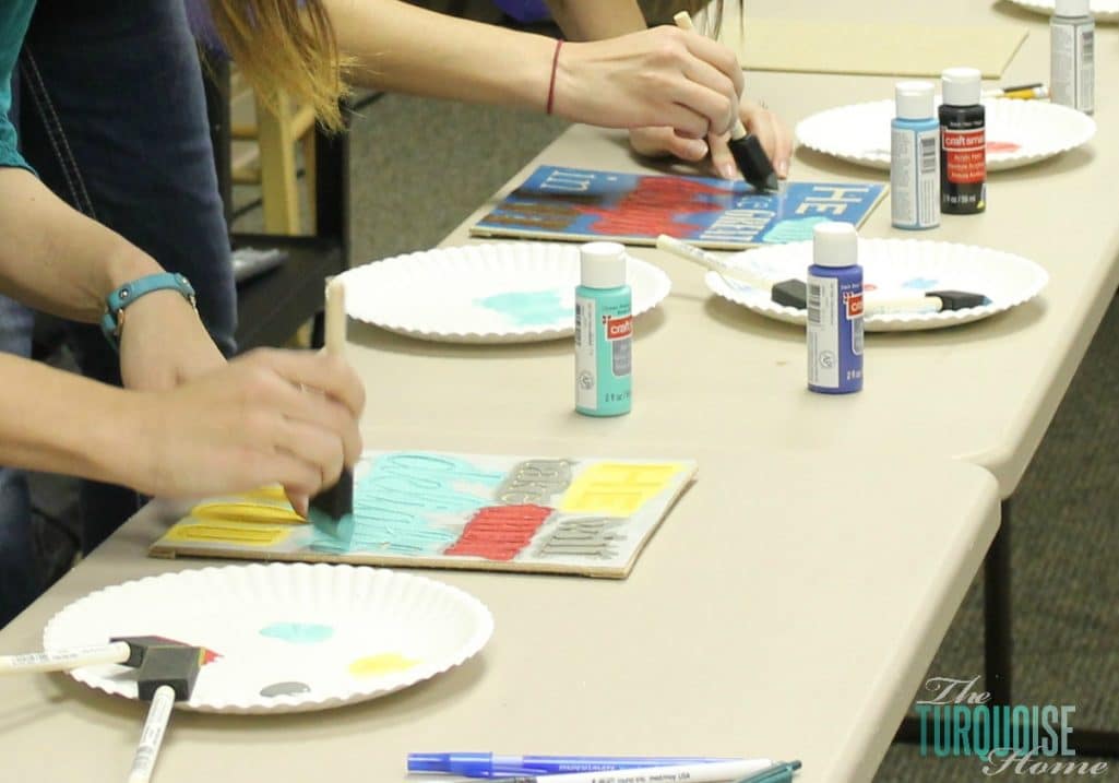 DIY Stenciled Burlap Art