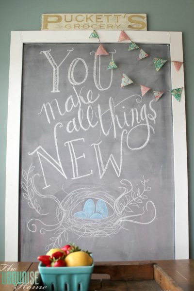 Spring Chalkboard Art {You Make All Things New}