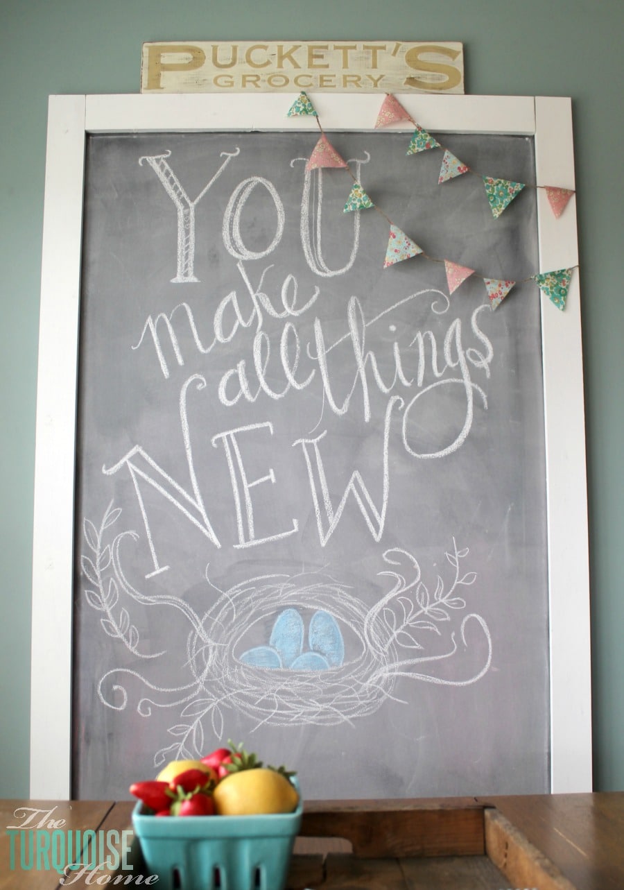 Spring Chalkboard Art {You Make All Things New}