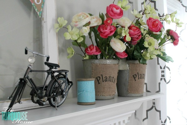 Pink & Turquoise Spring Mantel | TheTurquoiseHome.com