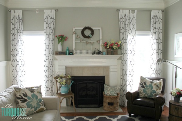 Pink & Turquoise Spring Mantel | TheTurquoiseHome.com