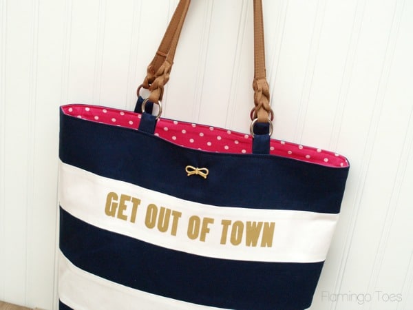 Stripe and Polkadot Tote Bag