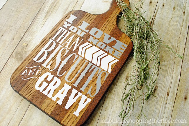 DIY Biscuits and Gravy Cutting Board Sign