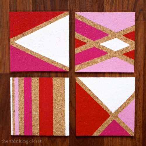 DIY Painted Cork Coasters