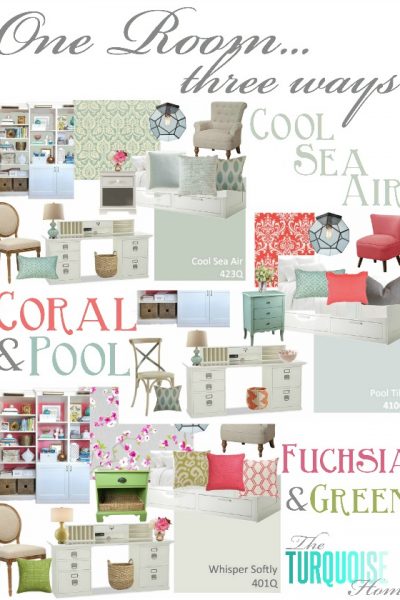 One Room, Three Ways - it's amazing how you can change a room with just paint, fabric and a few accessories!
