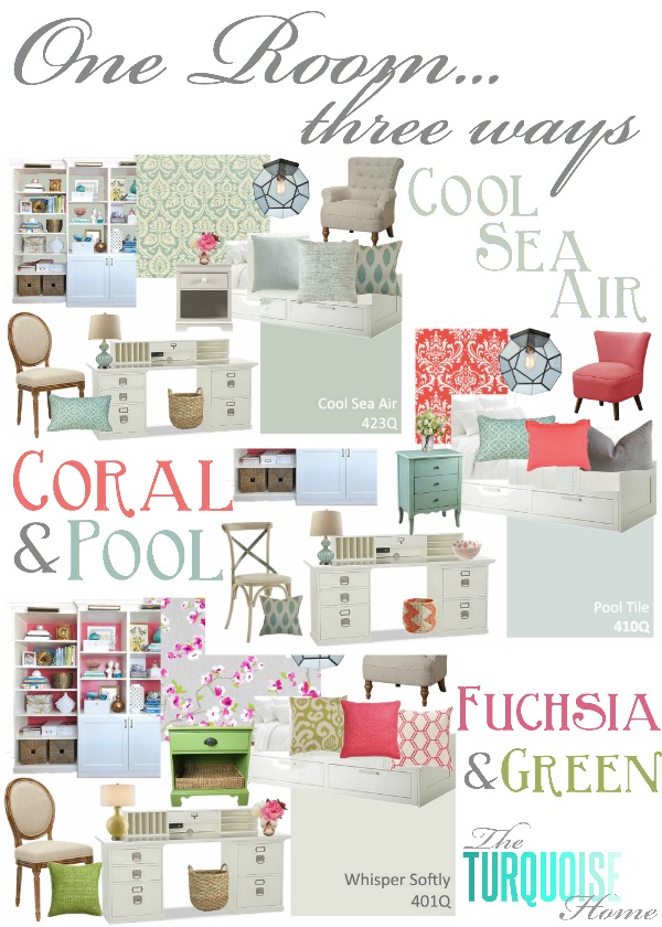 One Room, Three Ways - it's amazing how you can change a room with just paint, fabric and a few accessories!