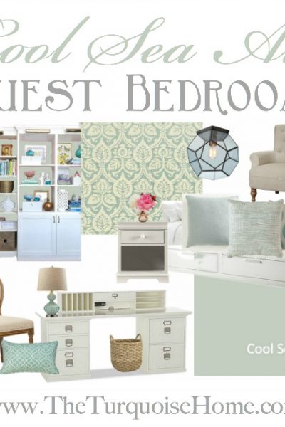 Cool Sea Air Guest Bedroom Inspiration Board | TheTurquoiseHome.com