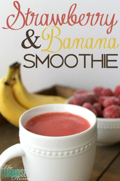 Strawberry Banana Smoothie | TheTurquoiseHome.com