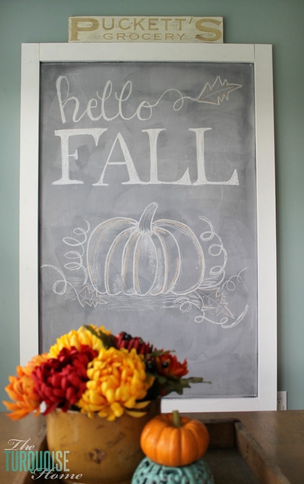 Hello Fall Chalkboard Art