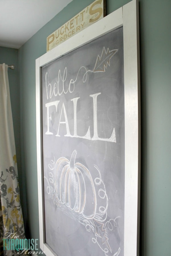 Hello Fall Chalkboard Art | TheTurquoiseHome.com