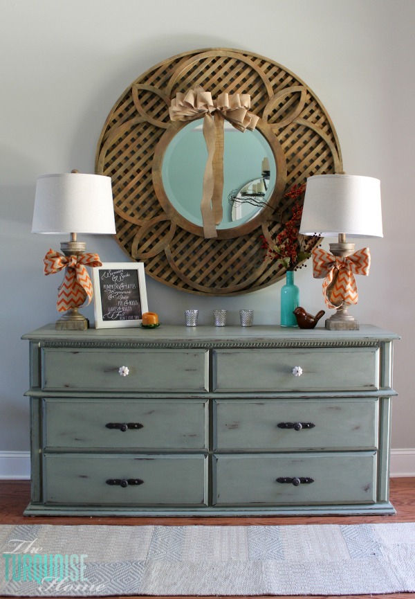 Turquoise and Orange Fall Home Tour | TheTurquoiseHome.com