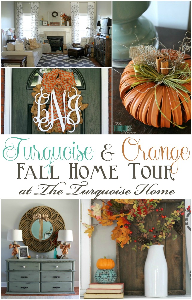 Turquoise and Orange Fall Home Tour | TheTurquoiseHome.com