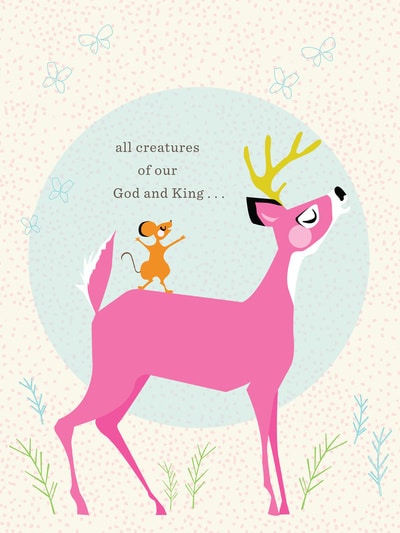 Deer and Mouse Singing Art Print