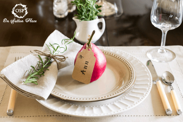 Natural-Elements-like-Rosemary-and-Pears-make-for-a-perfect-Thanksgiving-Table-Setting