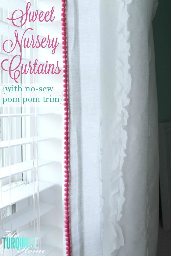 Nursery Curtains with No-Sew Pom Pom Trim