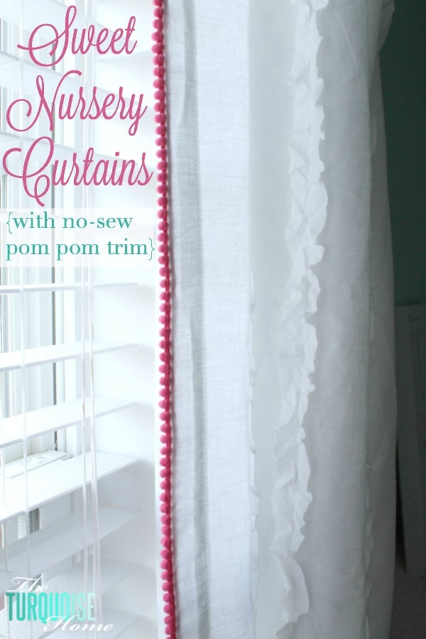 Nursery Curtains with Pom Pom Trim