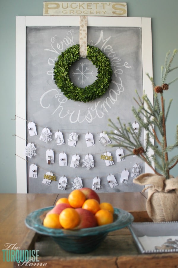 Christmas Chalkboard with Advent Calendar