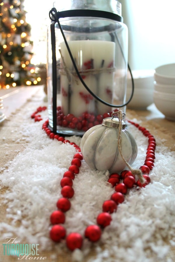 Simple and Rustic Christmas Dining Room | TheTurquoiseHome.com