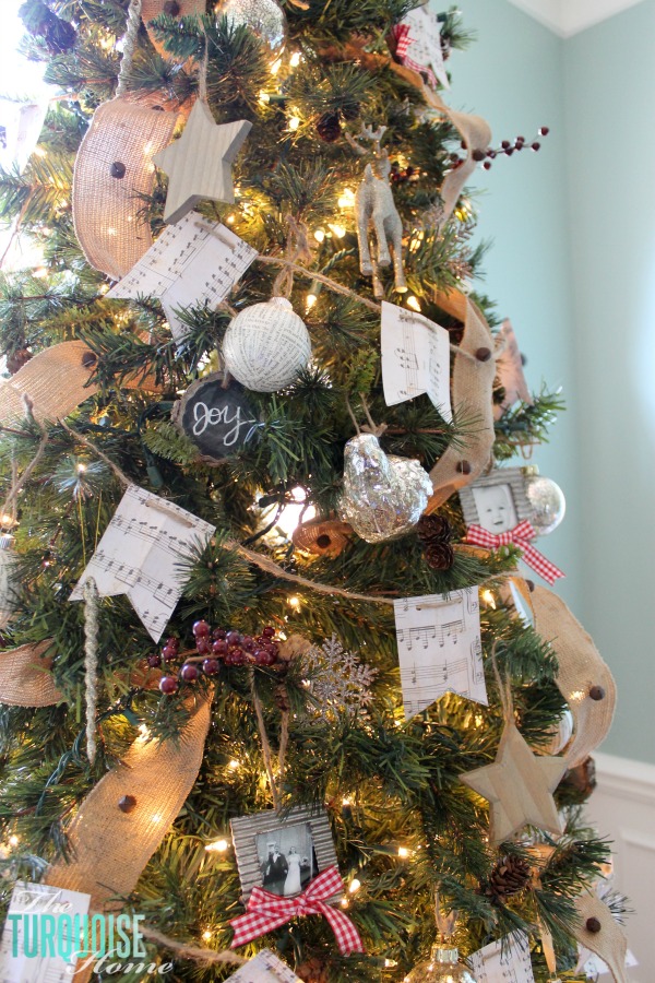 Rustic Glam Christmas Tree in the Dining Room - The Turquoise Home