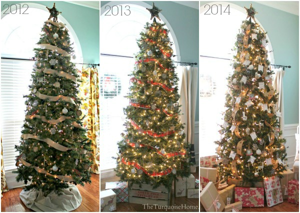 Three Years of Christmas Trees | Rustic Glam and Plaid Christmas Trees | TheTurquoiseHome.com