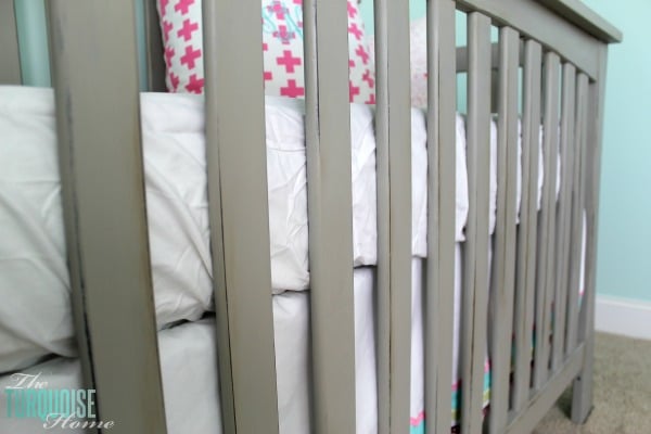 Beautiful Gray Crib Makeover with Annie Sloan Chalk Paint | TheTurquoiseHome.com