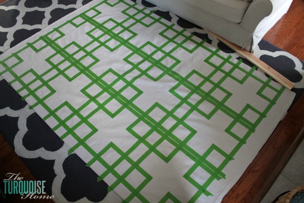 DIY Painted Drop Cloth Rug | TheTurquoiseHome.com